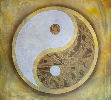 Yin and yang symbols